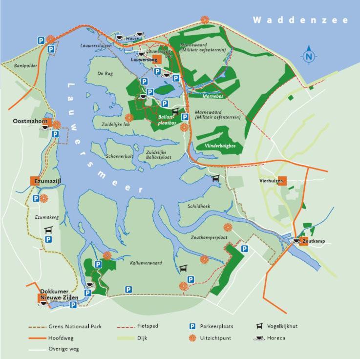 De Lauwersmeer Vogel Mit Eingezaeuntem Garten Anjum Exterior foto